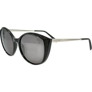 Swarovski SK0168 Womens Plastic Sunglass 01A Shiny Black 55-19 w Gray Lenses